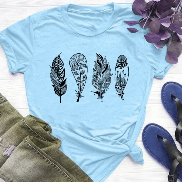 

Women Men Printing Leaves T-shirt Casual Summer Cotton Round Neck T Shirt Women Short Sleeve Top Tees