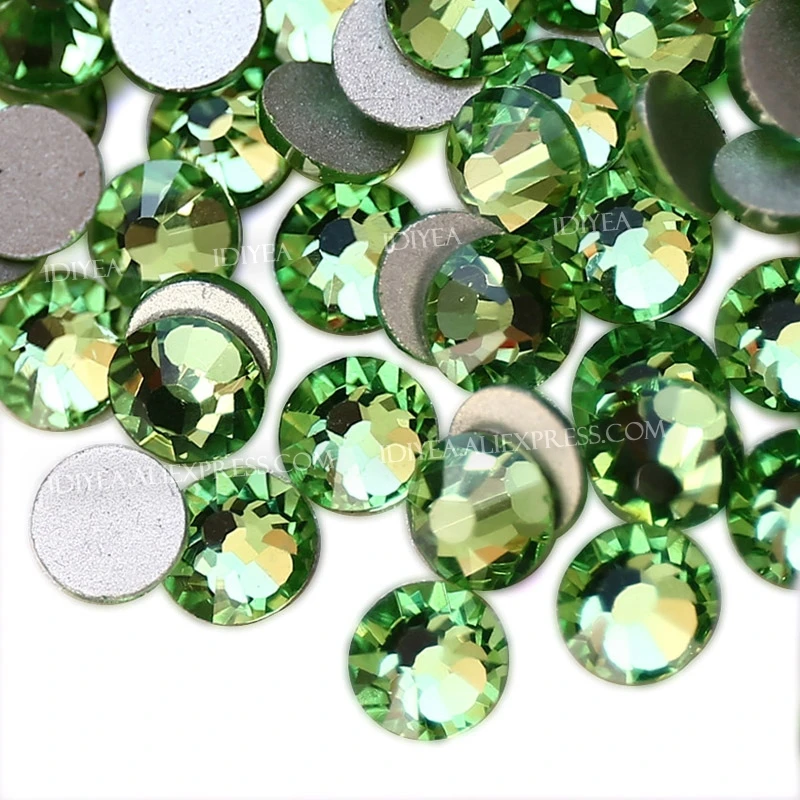 Кристаллы для дизайна ногтей Peridot SS3 SS4 SS5 SS6 SS10 SS20 SS30|non hotfix|hotfix rhinestones ss6strass ss6 |