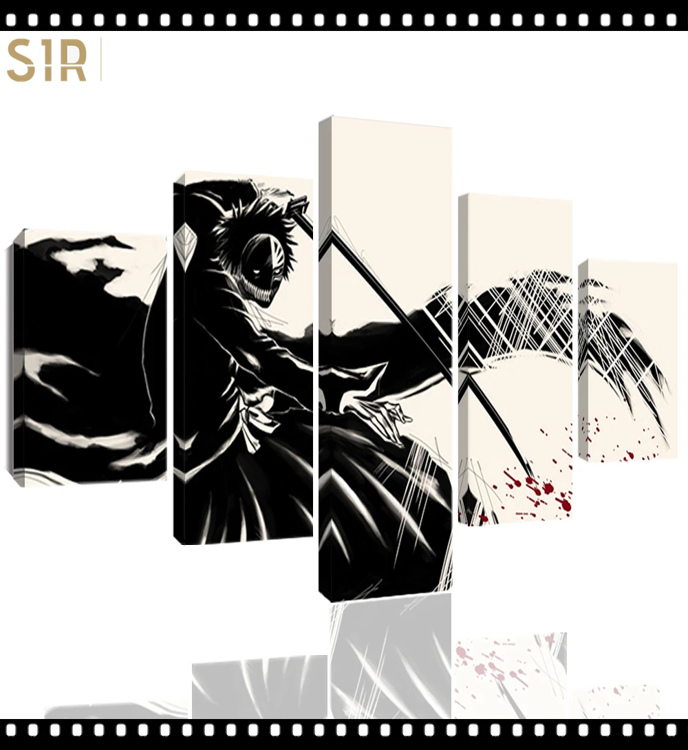 

Bleach Wall Art 5 Pieces Canvas Painting Poster Pictures Home Decor Living Room HD Printed Game Poster Anime Wall Art