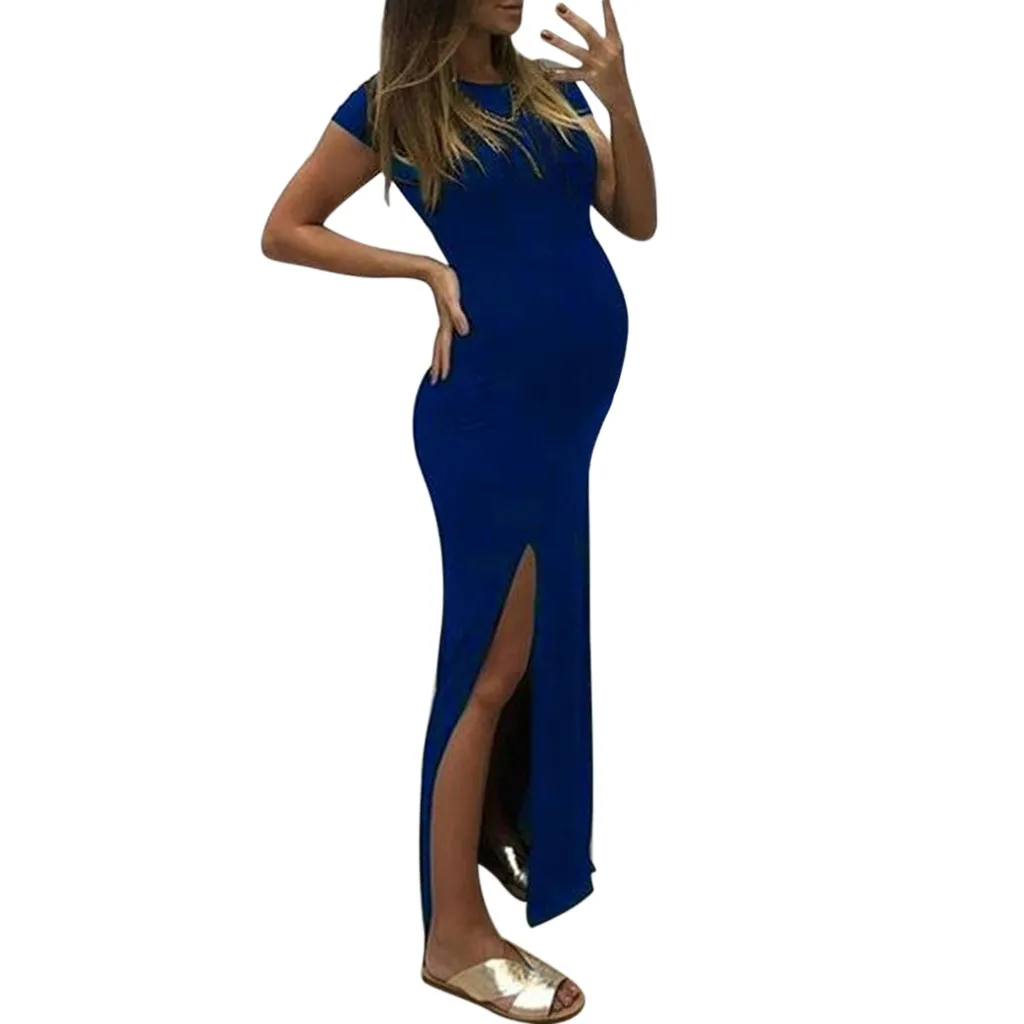 Платья для беременных модное женское однотонное облегающее платье с коротким