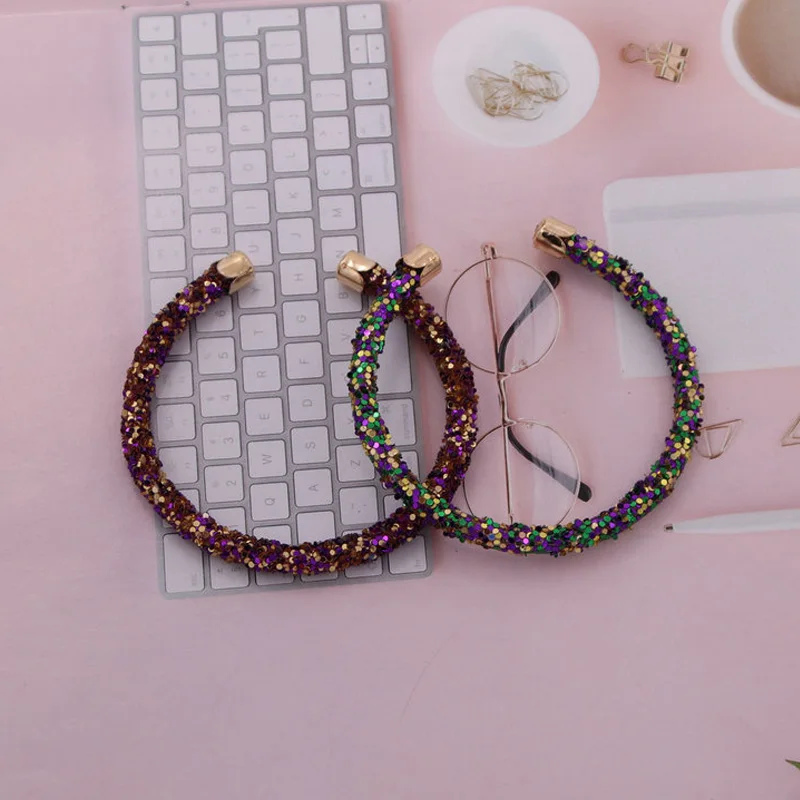 

xujiafu Resin Flash Bracelet Women's C Bracelet Luxury Charm Bracelet 2020 New Jewelry Gift Wholesale