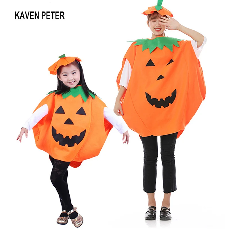 Костюм для взрослых и детей в форме тыквы костюм Хэллоуина комплект одежды