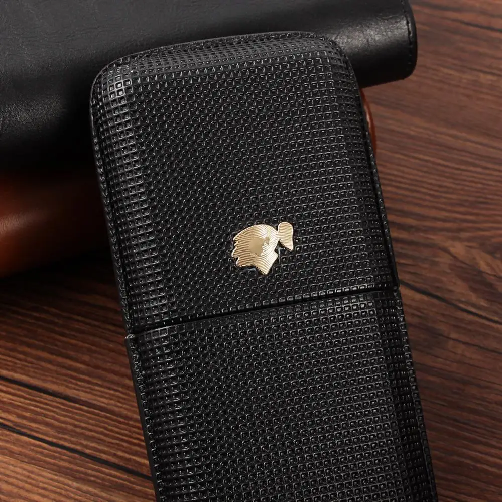 COHIBA гаджеты, кожаный чехол для сигар, держатель для путешествий, портативный, 3 трубки, мини-коробка для сигар, подходит для Кубы, аксессуары для сигар