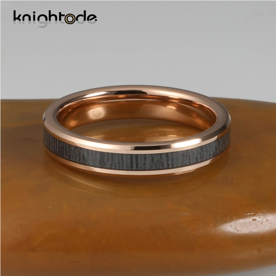 4 мм розовое Вольфрам кольцо из карбида черный натуральный деревянный декор для