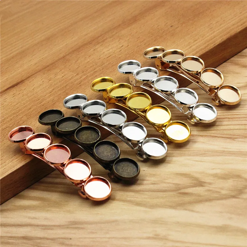

Copper 12mm Hairpins Round Blank Cabochon Settings Hair Snap Clips For DIY Making Accessories Length:68mm 2.67inch 5pcs K06194