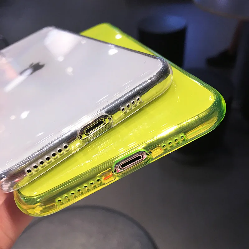 Чехол для телефона Lovebay флуоресцентный прозрачный iPhone 11 Pro Max XR X XS 7 8 Plus мягкий ТПУ
