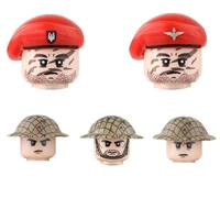 ww2 british army infantry soldiers figures building blocks military red demon paratroopers weapon guns parts mini bricks toys