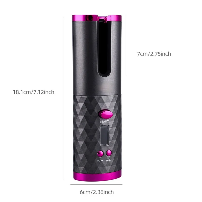 

Hair Curler USB Rechargeable Auto Ceramic Curling Iron Waver Hair Curler LED DisplayRoller Wave Automatic Rotating Hair Styling
