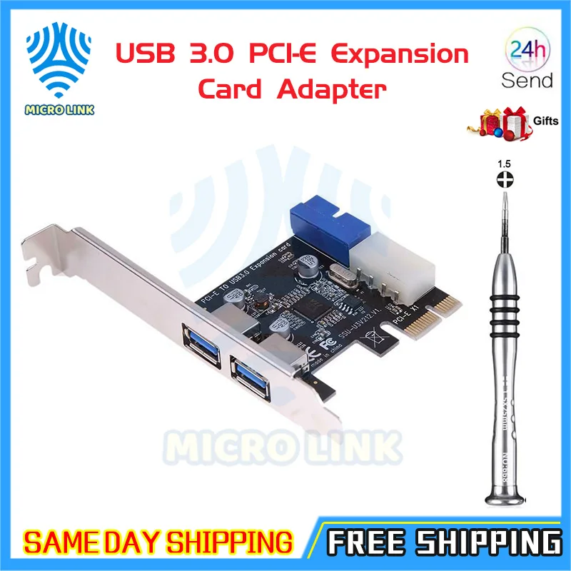 Новый USB 3 0 карта расширения PCI E адаптер внешнего 2 Порты и разъёмы USB3.0