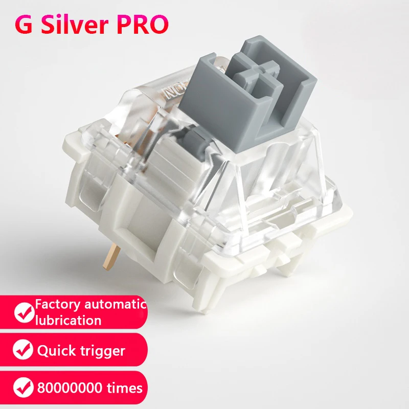 

Original Gateron Silver Pro Switch For Mechanical Keyboard Linear Dust-proof Single Two-Stage Spring Gateron silver pro switches