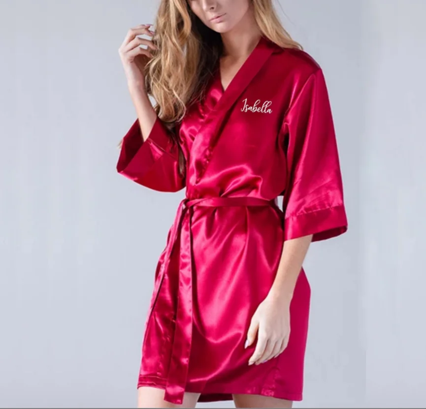 Индивидуальный Атласный халат для невесты пижама подружки на заказ платье