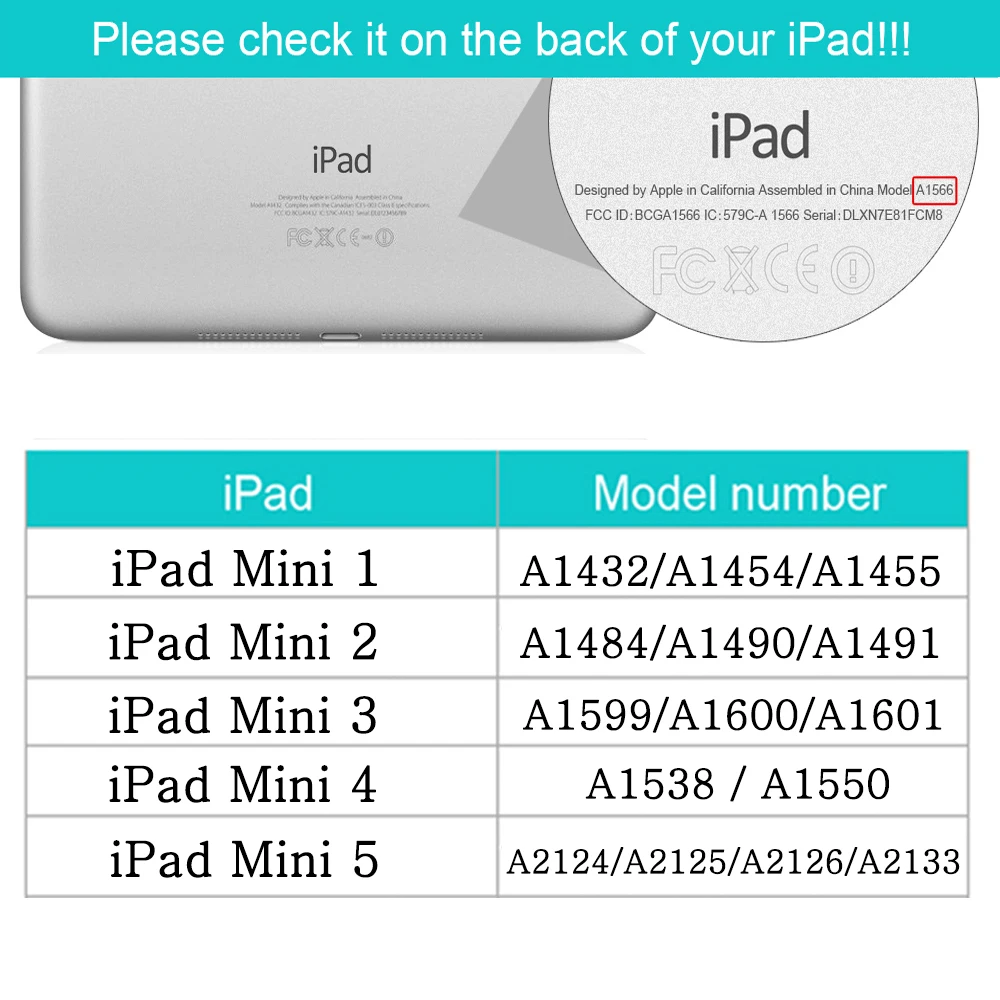 

Funda iPad Mini 1 2 3 4 5 7.9 case auto wake/sleep smart cover for iPad Mini 2th 3th 4th 5th Generation 7.9 inch magnetic case