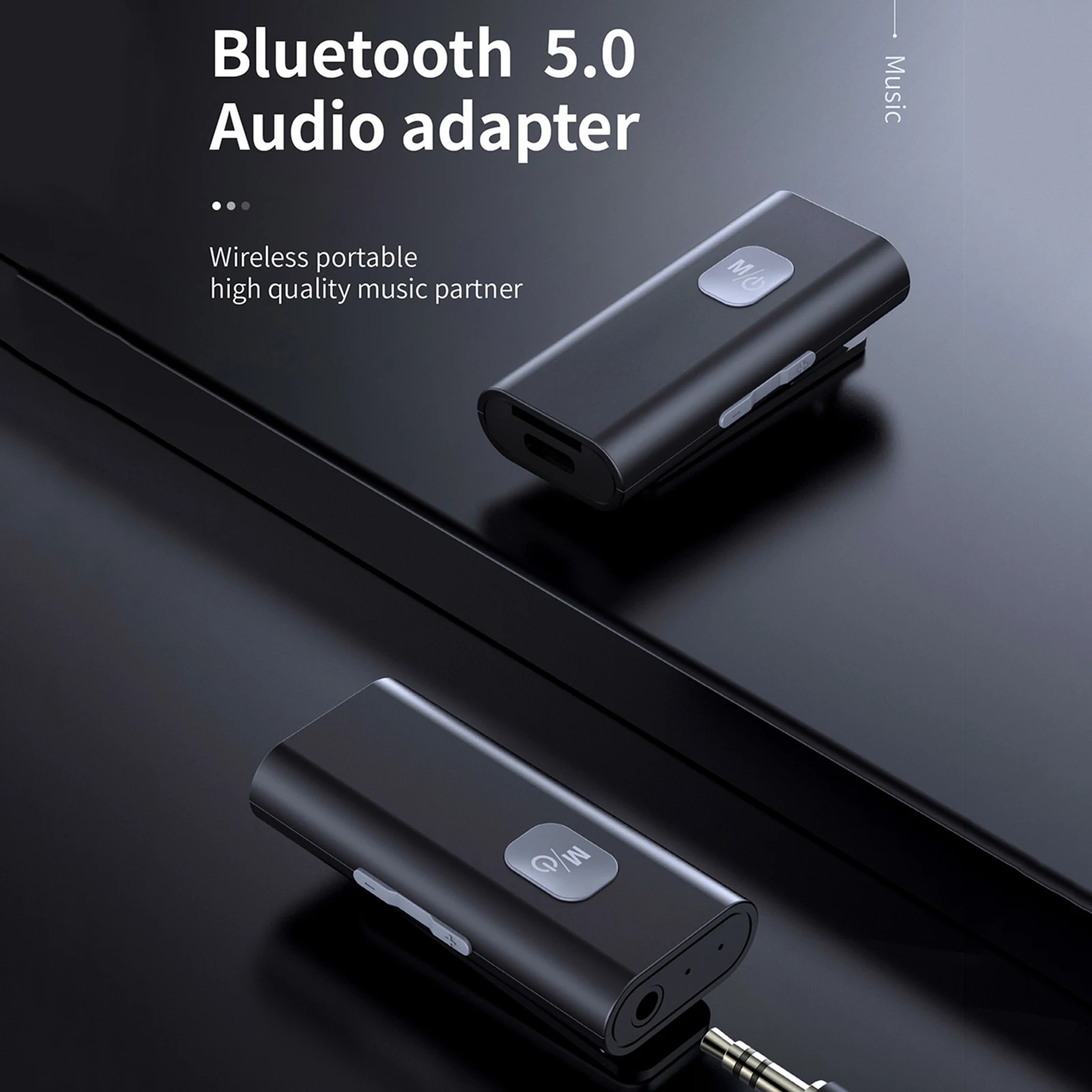 

Аудиоадаптер приемника Bluetooth 5,0 с микрофоном для автомобильных наушников, игровая TF-карта