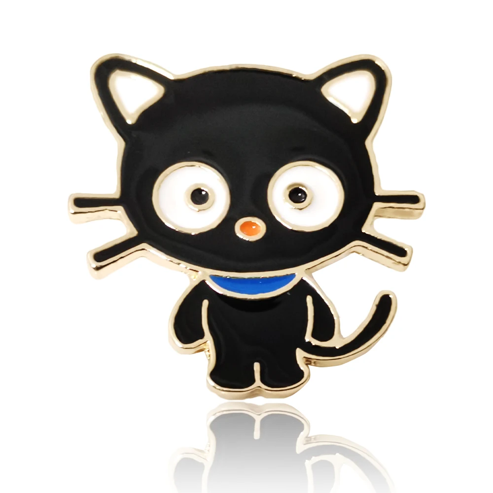 

Cartoon Creative Black Cat Modeling Pop Enamel Pin Lapel Badges Brooch Funny Fashion Jewelry