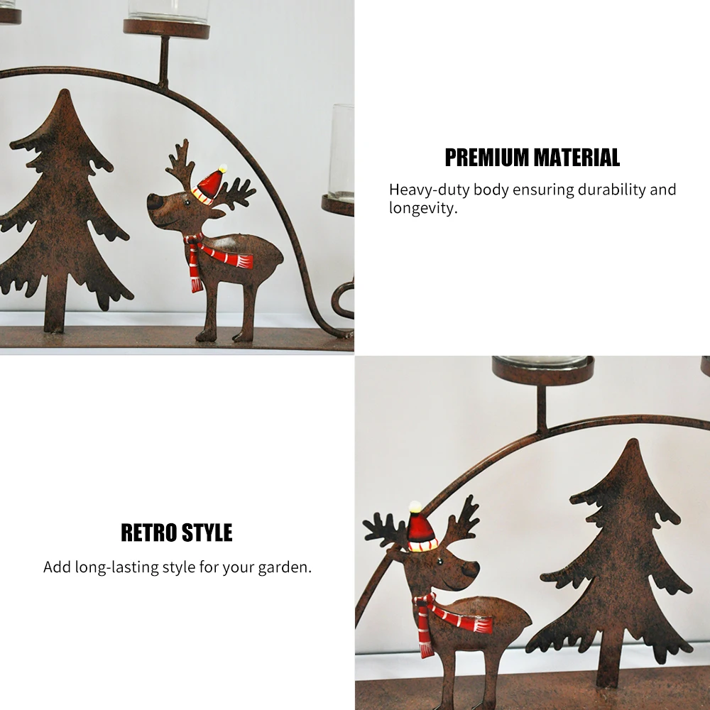 Рождественский подсвечник держатель Стеклянный металлический романтическое