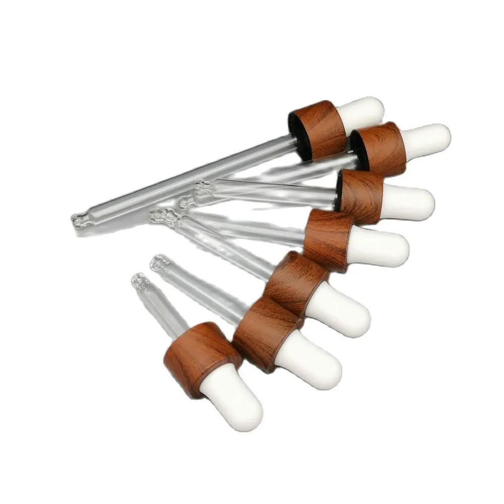 

5ml-100ml 18mm wooden shape cap silicon/glass dropper essential oil whitening serum liquid sport removal skin care packing