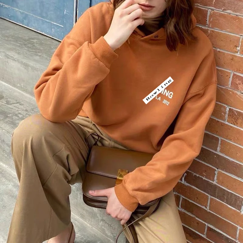 

Vintage Letter Print Sweatshirt Women 2021 Autumn Winter Cotton Long Sleeve Sweatshirts Loose Pullover Hoodies Oversize