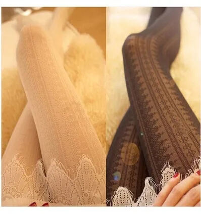 Пикантные женские колготки бесшовные пикантные кружевные жаккардовые Лолита