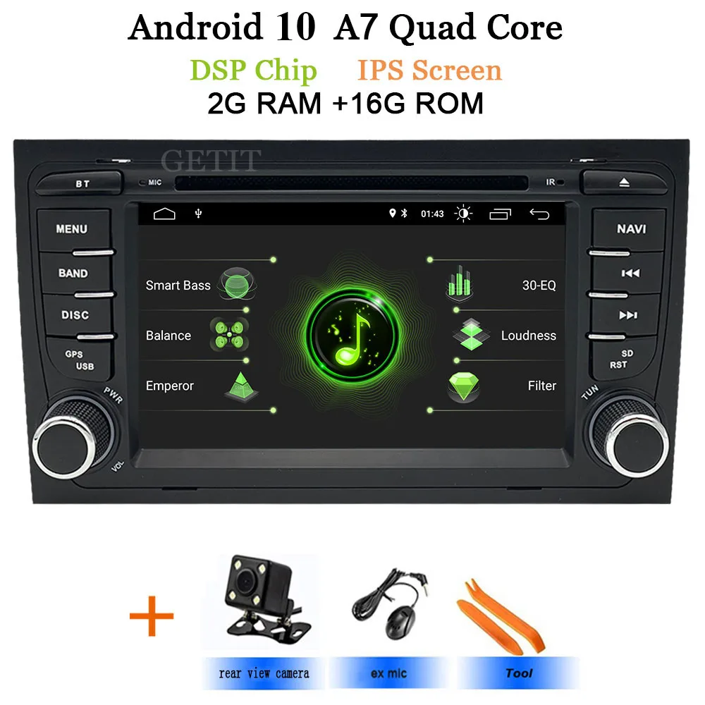 DSP Android 10 автомобильный стерео DVD мультимедийный плеер для Audi A4 S4 RS4 2002-2007 с WiFi BT gps навигацией Радио 7 ''ips экран - Цвет: 2G-Rear Camera
