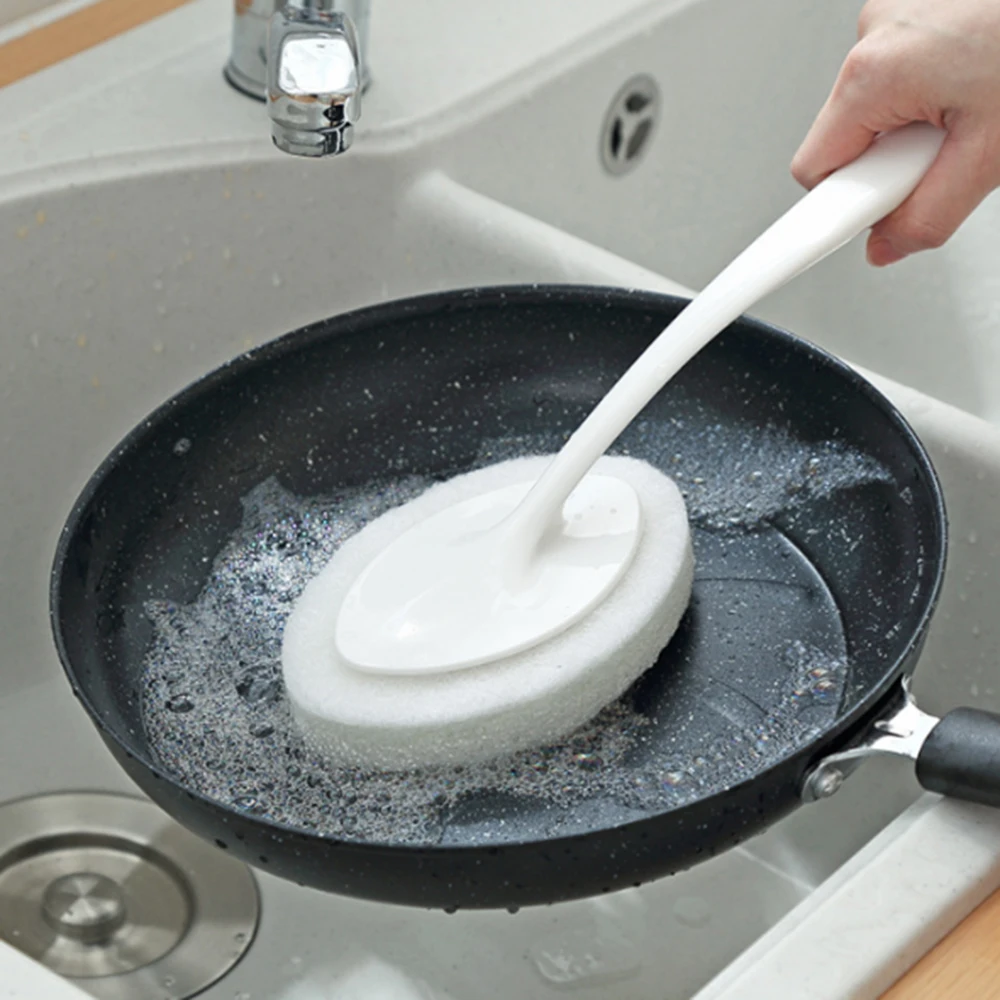 

Long Handle Brush Sponge Diy Cleaning Sponge for Dishwashing Kitchen Toilet Bathroom Wash Cleaning Supplies