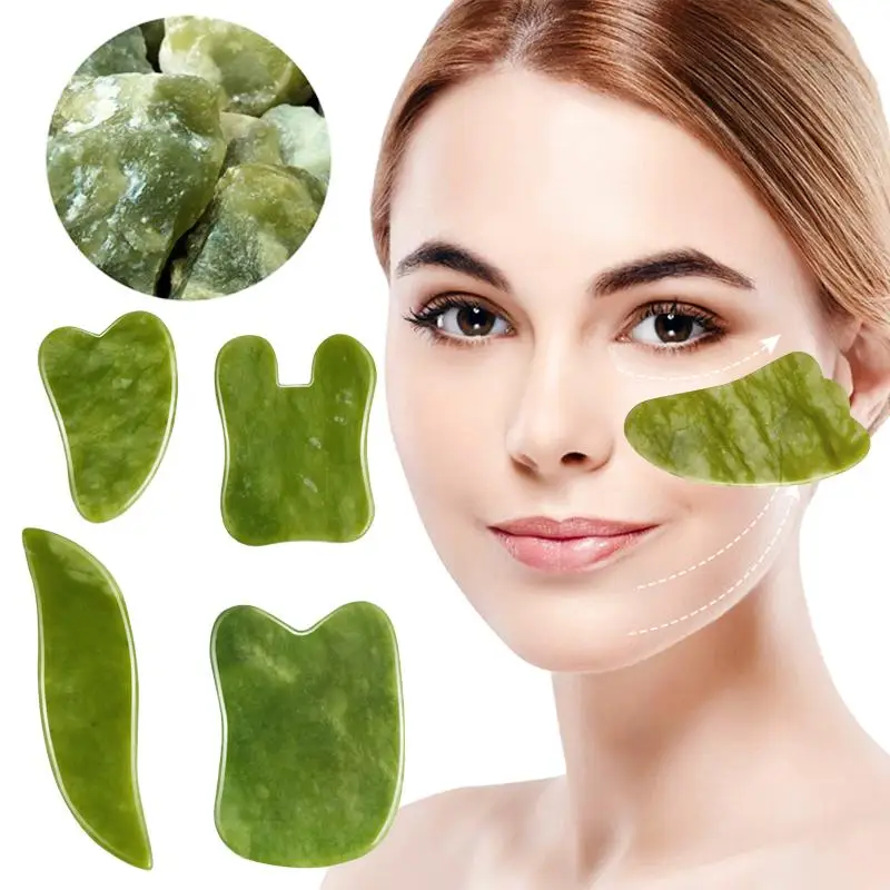 

Jade Stone Gouache Scraper Massager for Face Facial Guasha Face Lift Gua Sha Scraper Board Skin Lifting Beauty Care Spa Massage