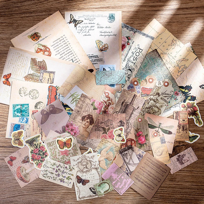 

38pcs/lot Memo Pads Sticky Notes Old plants Series Junk Journal Paper diary Scrapbooking Stickers Office