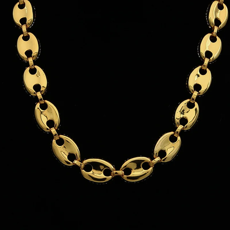 

Hip hop Necklaces Alloy Nceklace Gold Chain Rhinestone Cool Men Charm Link Punk Choker Chain Bling Jewelry for Mens Gift For Boy