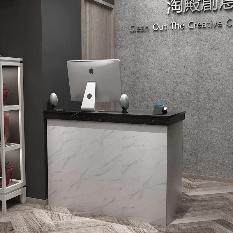 

New Cashier Counter Fruit Shop Supermarket Clothing Store Milk Tea Shop Flat Counter Small Bar Reception Desk Simple and Modern