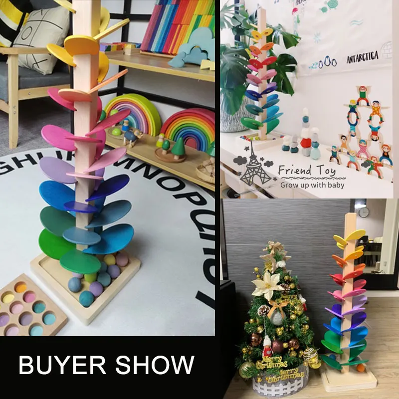 &Aacute;rbol con sonido de m&aacute;rmol de madera, juego de pelota interactivo, bloques de Jenga, juguetes educativos para ni&ntilde;os, &aacute;rbol con sonido de madera-5