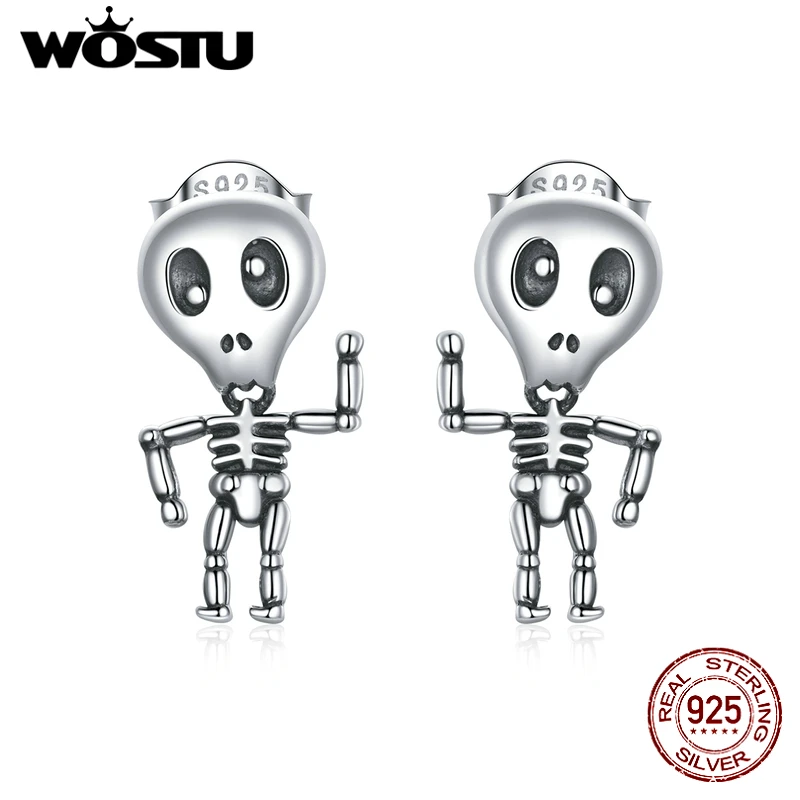 

Женские серьги-гвоздики в виде черепа из серебра 925 пробы