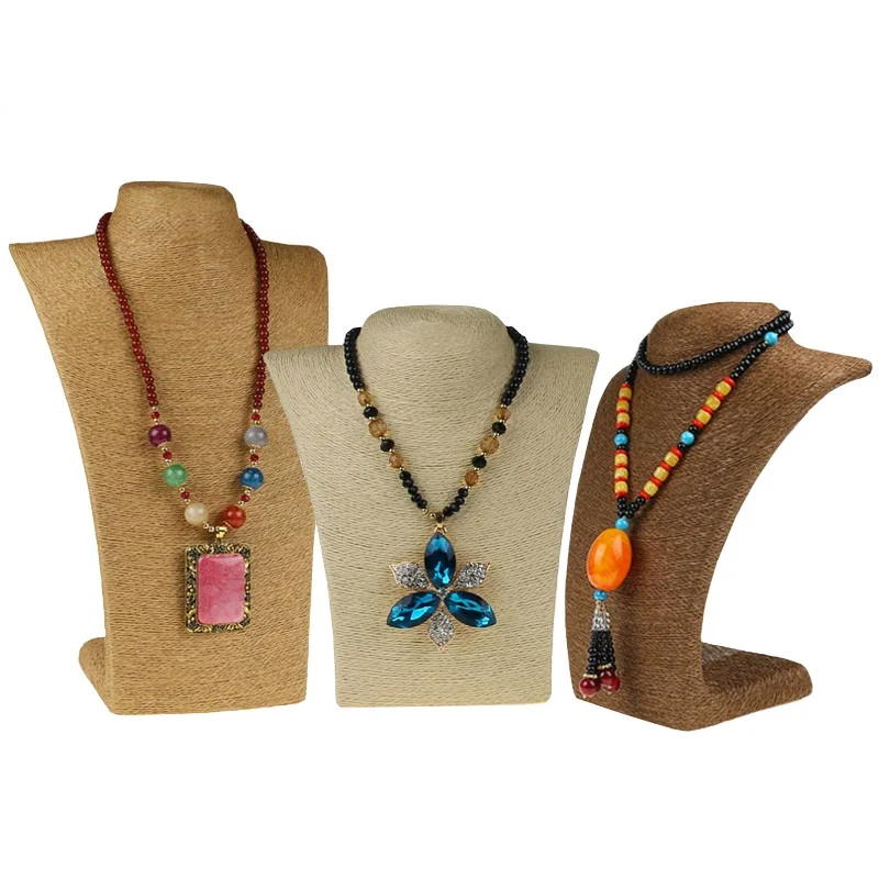 H190014 пеньковая веревка ПВХ Опора вешалка стойка витрина для ожерелий Держатель