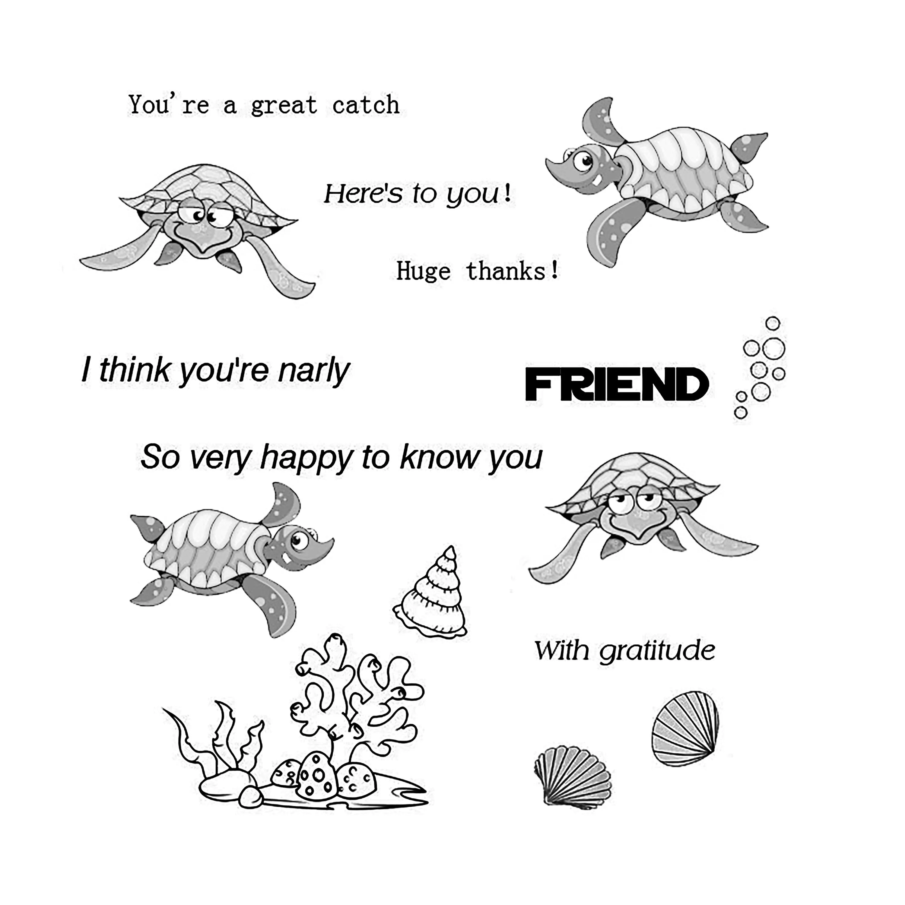 ZhuoAng Sea turtle Shell Coral Clear Stamps For DIY Scrapbooking/Card Making/Album Decorative Silicon Stamp Crafts | Дом и сад