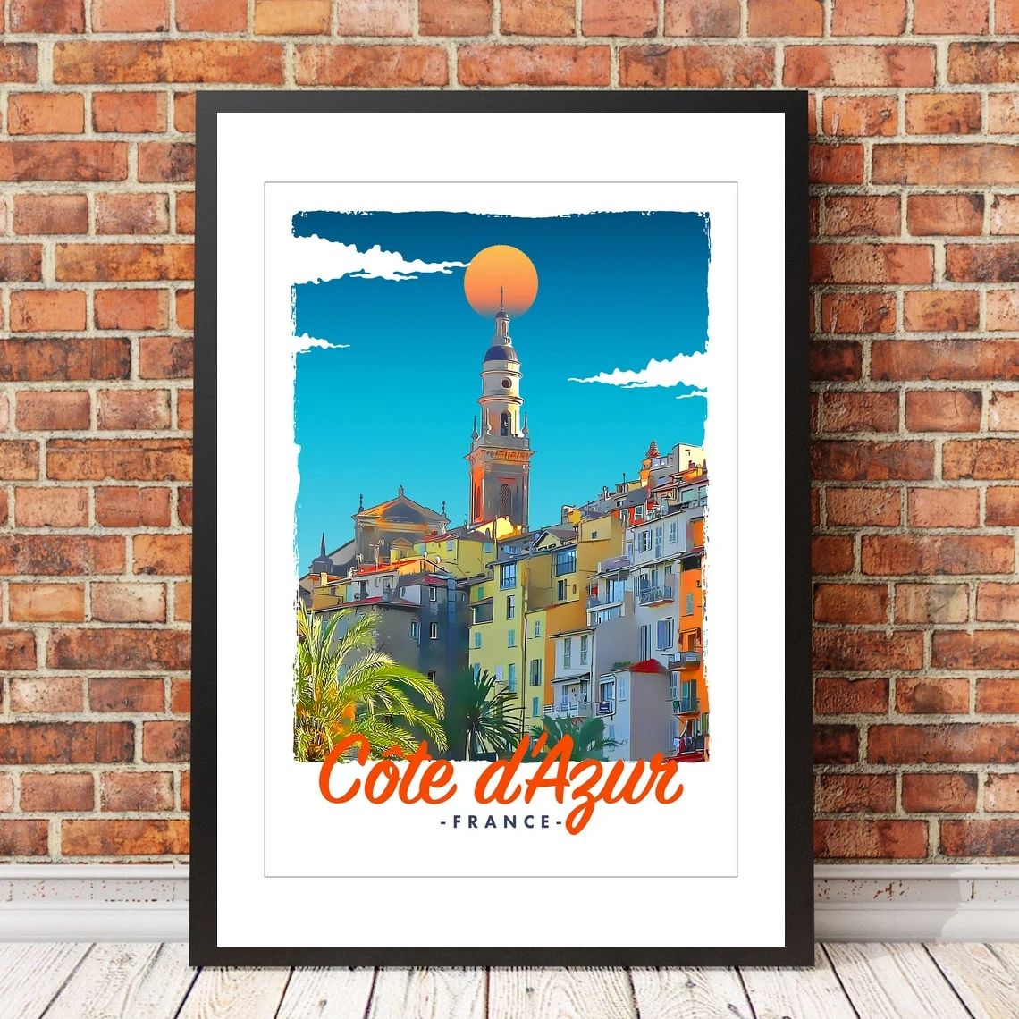 

Retro Vintage Style Travel Poster Or Canvas Picture - Cote D'azur France Home Decoration Painting (No Frame)