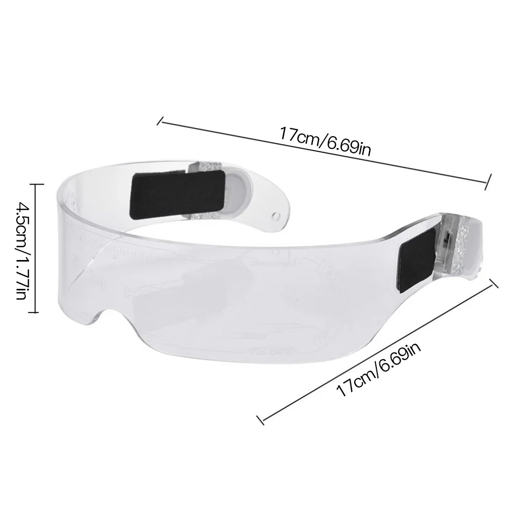 

LED Colorful Luminous Glasses Adjustable Color Light Bar Goggles Eyeglasses for Halloween Christmas Dance Party