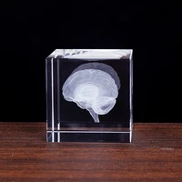 classic brain 3d laser crystal glass cube home desktop decorative figurine crafts fashion nordic style home decoration