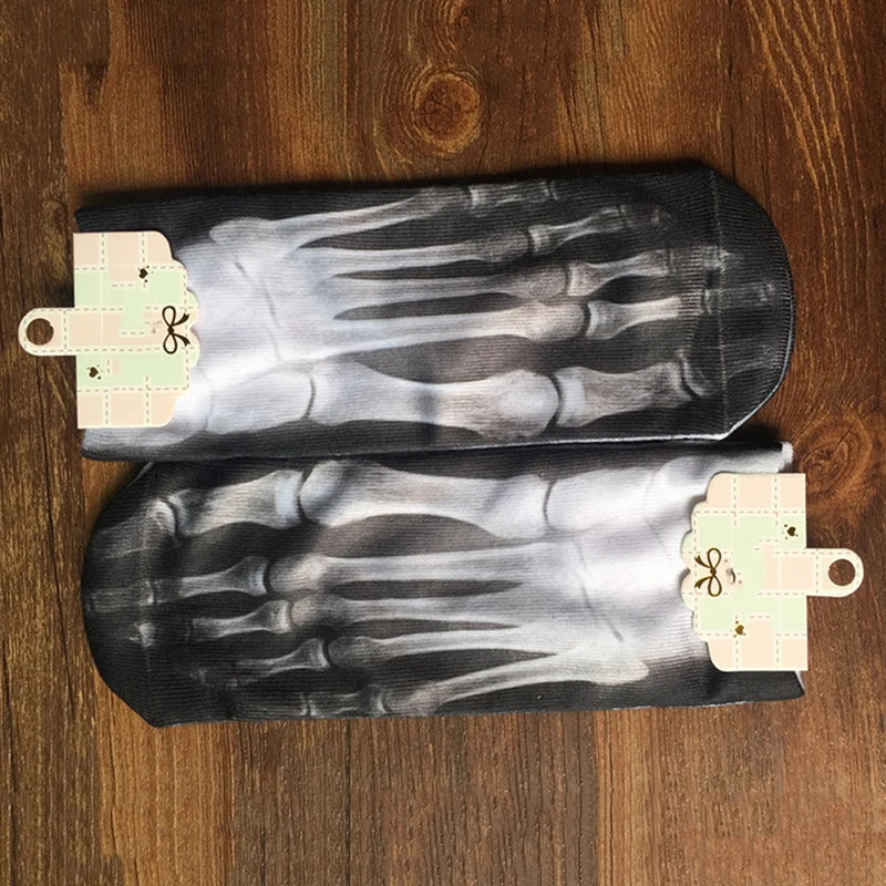

Creative Socks Men Personality Bones Pattern Cotton Socks Short Boat Sock Hot Funny Thin