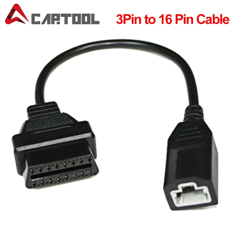 Автомобильный разъем диагностического кабеля OBD2 для Honda 3PIN к 16PIN Ведущий кабель