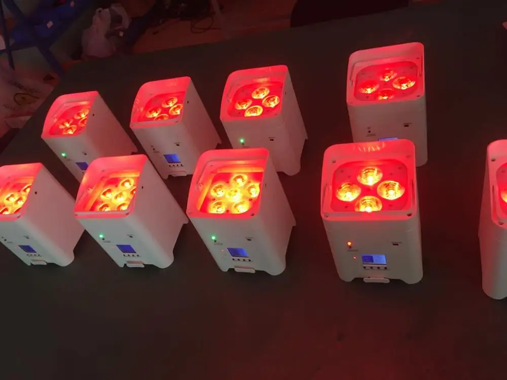 

4 шт./лот 4x18 Вт 6в1 led par свет Rgbwa + УФ батарея мощность беспроводной dmx