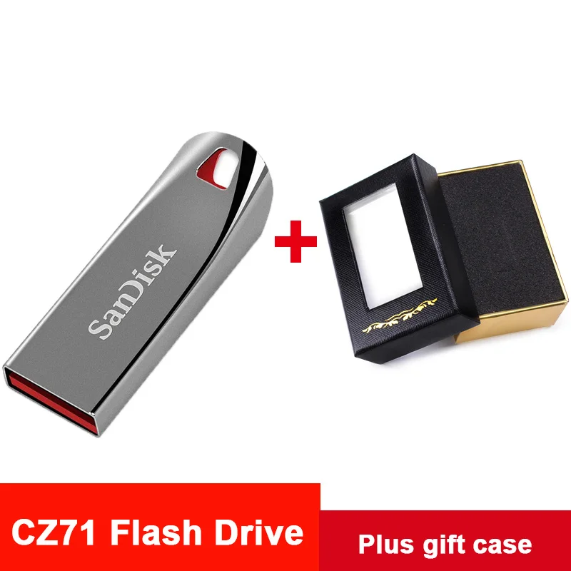 CZ71 plus gift case SanDisk usb флешка cle usb флеш-накопитель флэш-накопитель 64 ГБ 32 ГБ Флешка карта памяти 16 Гб otg флеш-накопитель с lightning для iphone iPod диск на ключ флешки карта памяти презервативы флеш накопитель юсб флешка - Цвет: CZ71 plus gift case