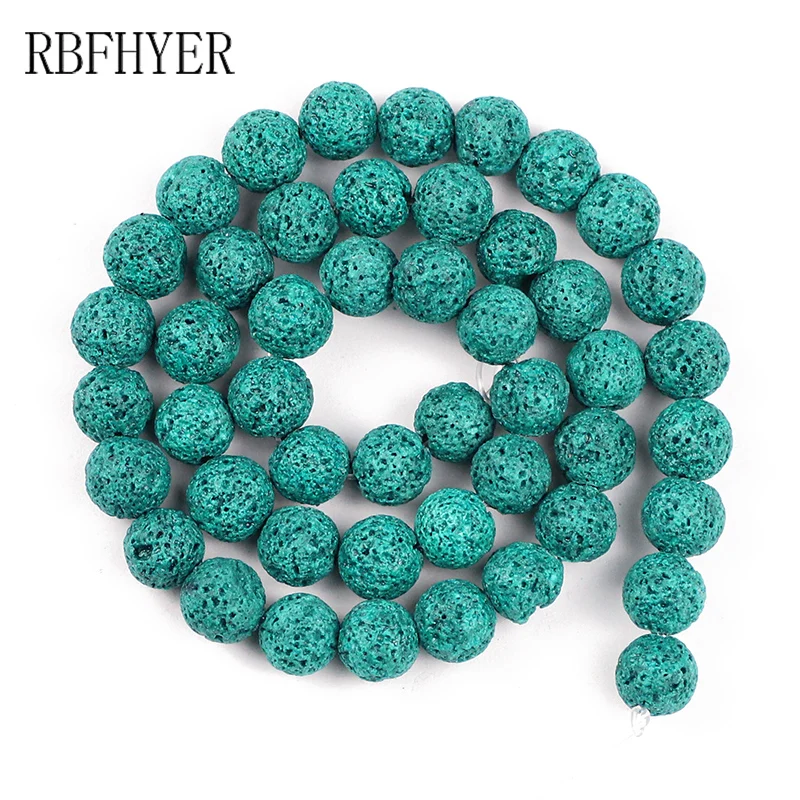 Зеленые Бусины из лавы круглые бусины вулканической породы натуральный камень 4 6