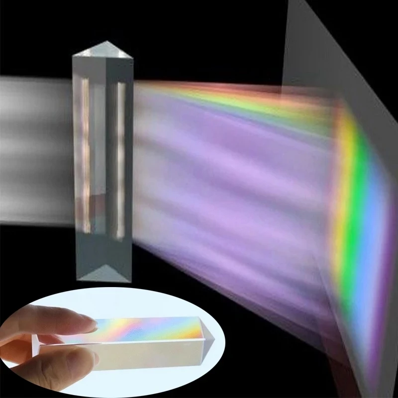 Triangular Prism For Photo Rainbow Lights BK7 Optical Prisms Glass Physics Teaching Refracted Light Spectrum Students Presents |