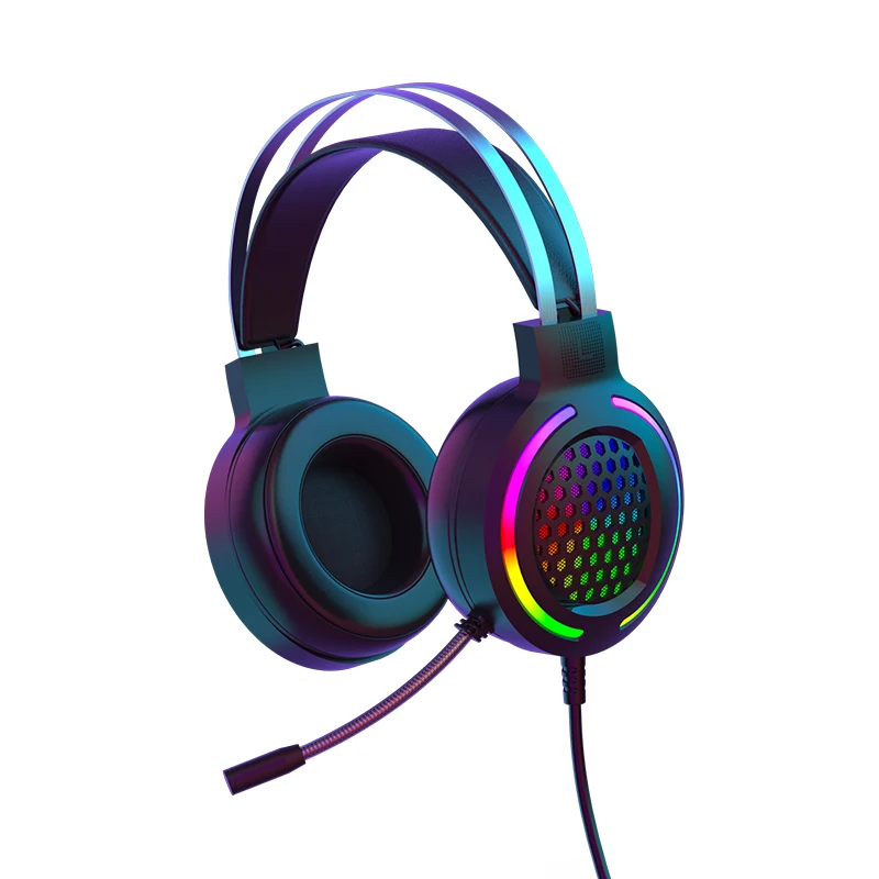 

Professional Gamer Wired Headphones LED Lights Headsets For Computer Laptop PS5 7.1 Surround Sound PC Gaming Headset With Mic