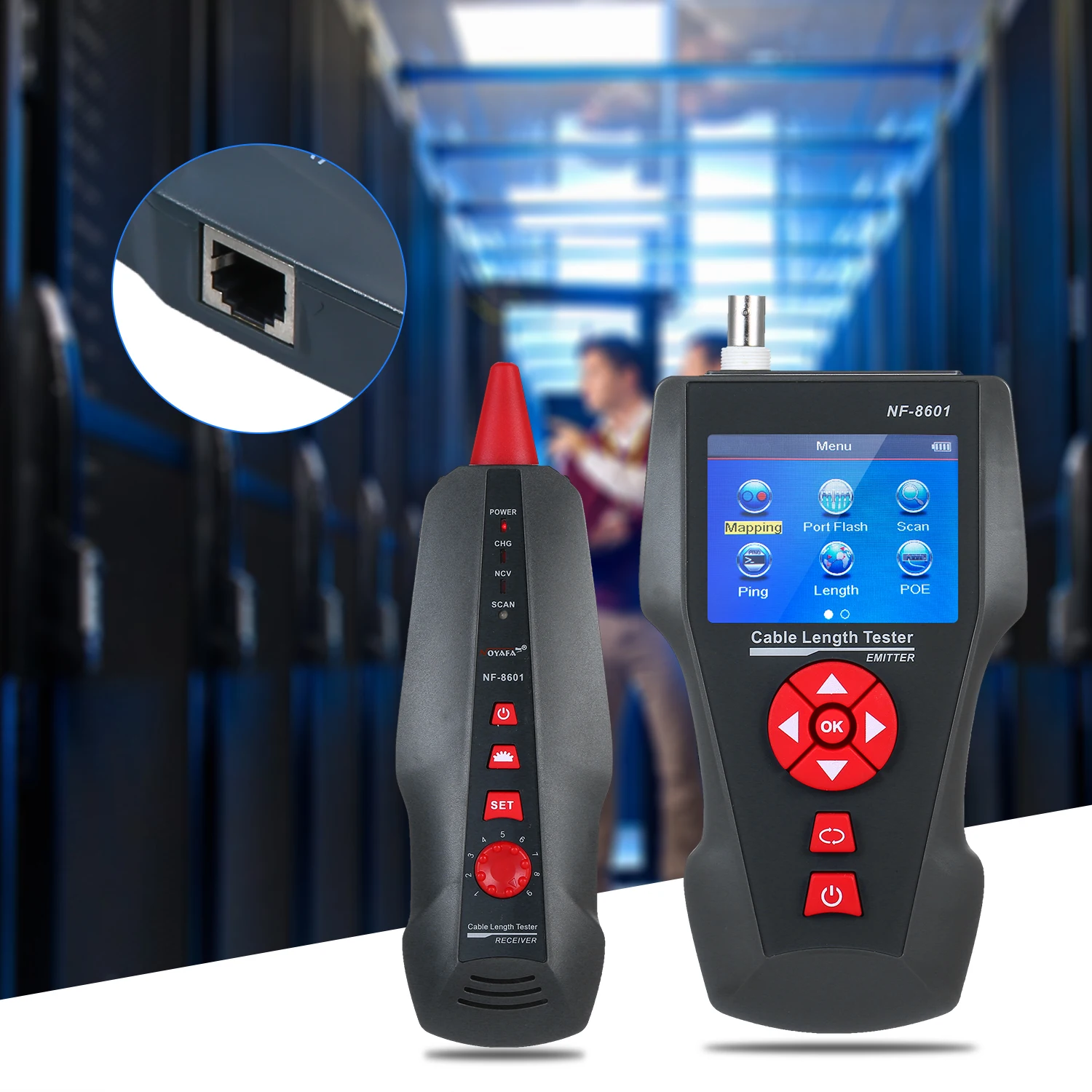 NF 8601W сетевой кабель тестер провода трекер RJ11 RJ45 BNC длина искатель с 8 удаленными