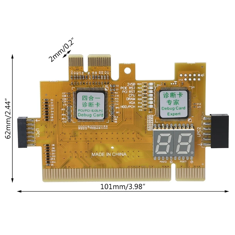 

Многофункциональный инструмент для обнаружения PCI-E LPC PCI-E mini 4 в 1, диагностическая карта, светодиодный индикатор, анализатор отладки материнской платы ПК