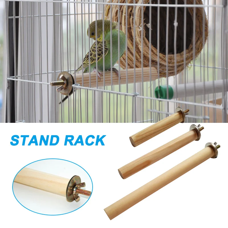 

High Birds Wooden Hanging Stand Rack Parrots Pet Standing Toy Pet Supplies UEJ