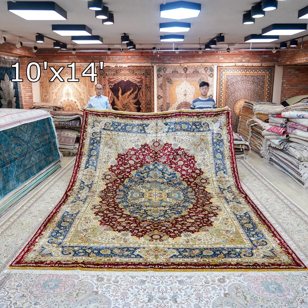 Коллекция 10x14 футов Большой античный шелковый ковер ручной работы | Дом и сад