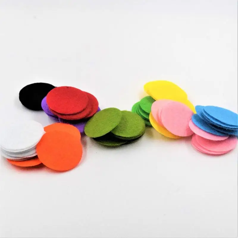 100Pcs/lot 30mm Color Round Felt Fabric Pads Accessory Patches Circle Flower Accessories | Дом и сад