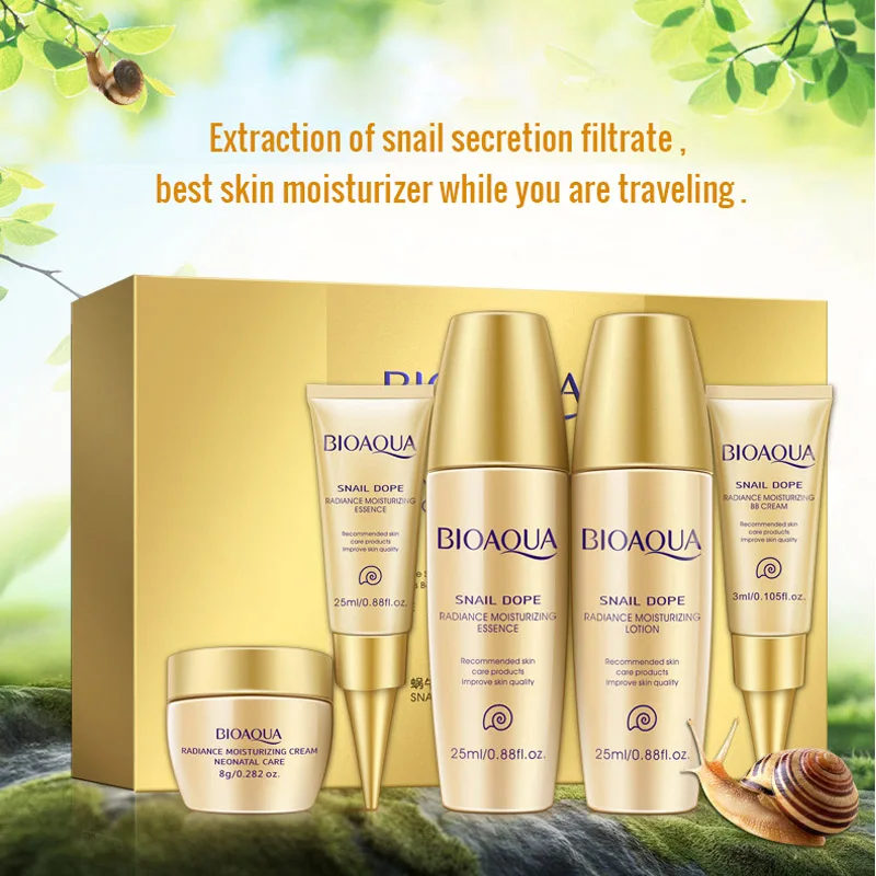 Snail Skin Care Product Set Moisturizing Anti Age Facial Cleanser Eye Cream Essence Milk Toner Tonic Serum Lotion Travel Size M | Красота и
