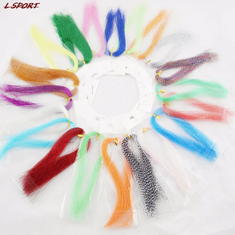 

200 Pcs Colorful Flat Glittering Crystal Flash Tinsel Fly Fishing lure herl baits Fly Tying material