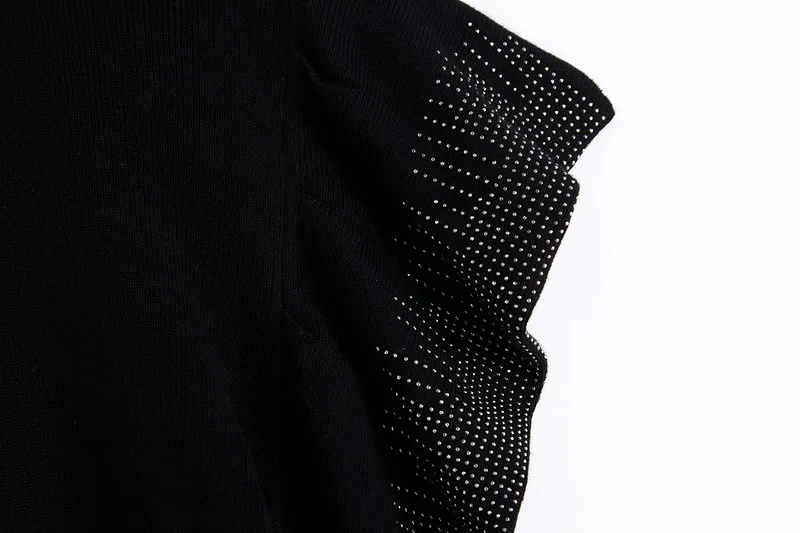 2019 za женский модный вязаный свитер с блестящими рукавами тонкий Топ модные